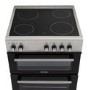 electriQ 60cm Double Oven Electric Cooker - Silver