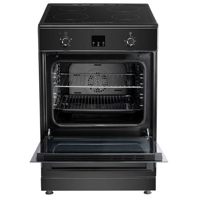 Refurbished electriQ 60cm Single Oven Cooker with Induction Hob - Black