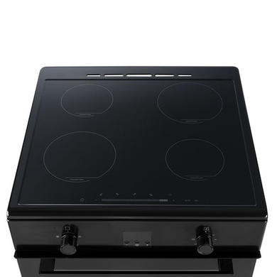 Refurbished electriQ 60cm Single Oven Cooker with Induction Hob - Black