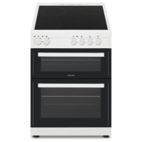 GRADE A2 - electriQ 60cm Double Oven Electric Cooker with Ceramic Hob - White