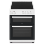 GRADE A2 - electriQ 60cm Double Oven Electric Cooker with Ceramic Hob - White