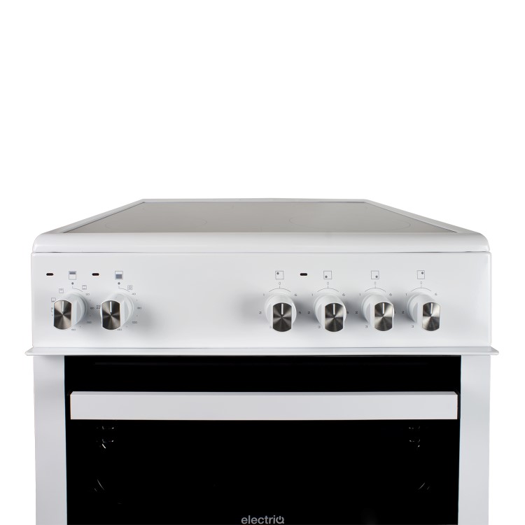GRADE A3 - electriQ 60cm Electric Cooker with Double Oven and Ceramic Hob in White