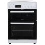 electriQ 60cm Double Oven Electric Cooker with Programmable Timer - White