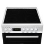 electriQ 60cm Double Oven Electric Cooker with Programmable Timer - White