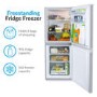 electriQ 155 Litre 50/50 Freestanding Fridge Freezer - Silver