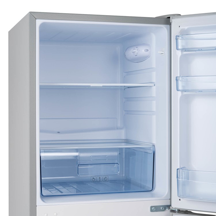 GRADE A3 - electriQ 155 Litre 50/50 Freestanding Fridge Freezer - Silver
