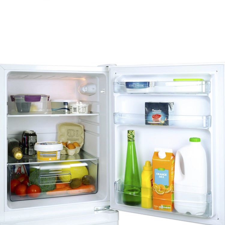 GRADE A2 - electriQ 155 Litre 50/50 Freestanding Fridge Freezer - White