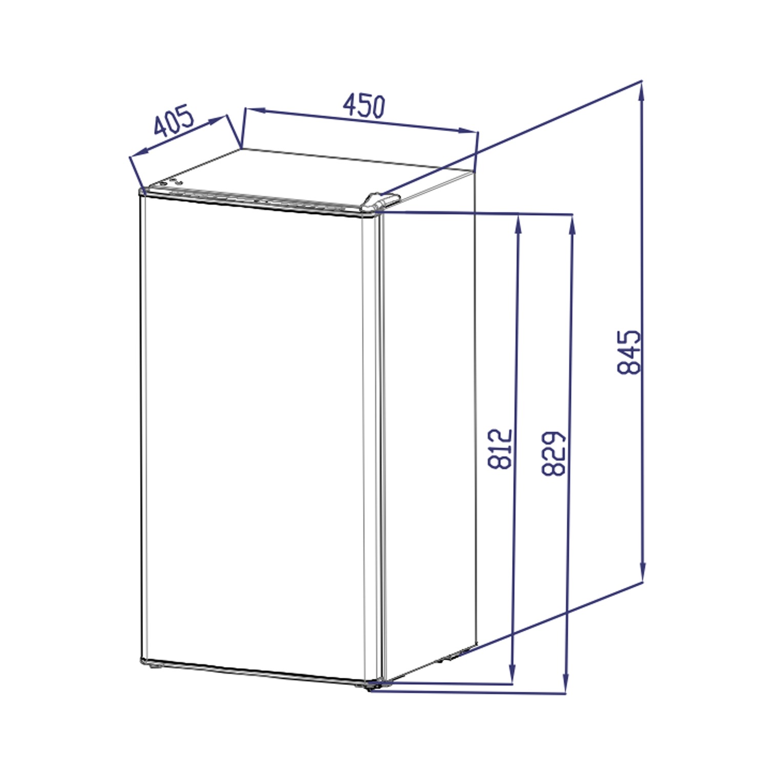 Electriq 45cm Freestanding Under Counter Larder Fridge White