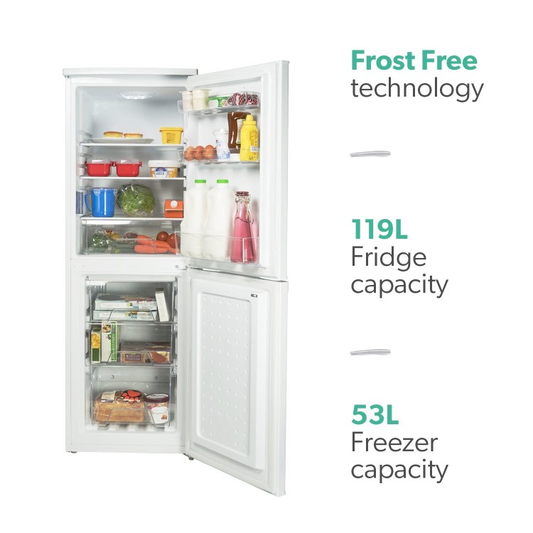 Refurbished electriQ EQFS50152FF Freestanding 172 Litre 50/50 Frost Free Fridge Freezer White