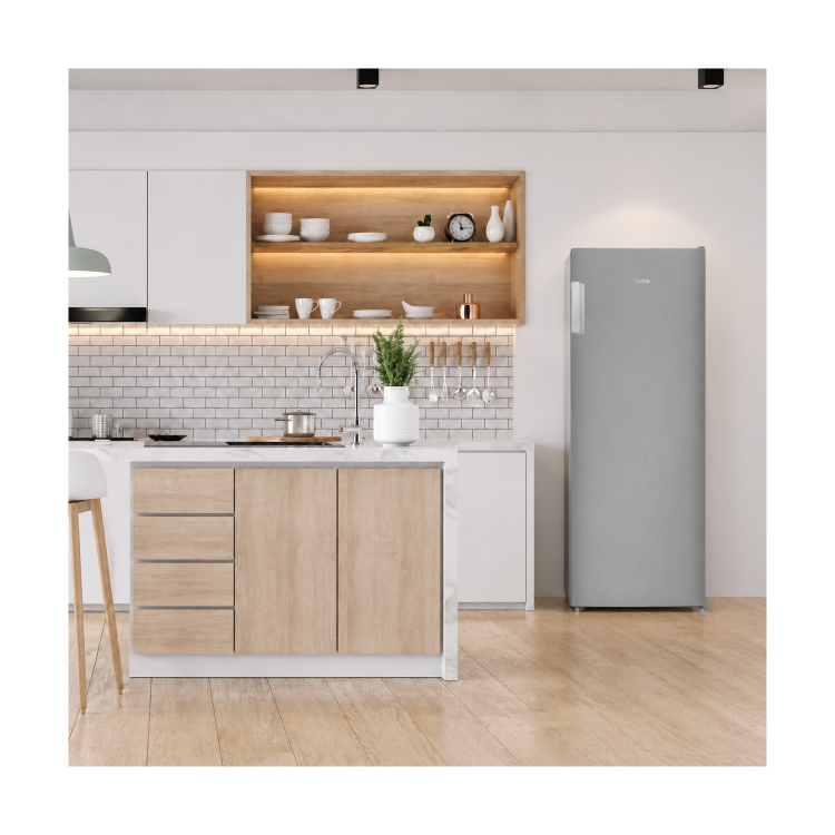 electriQ 166 Litre Freestanding Upright Freezer - Stainless Steel