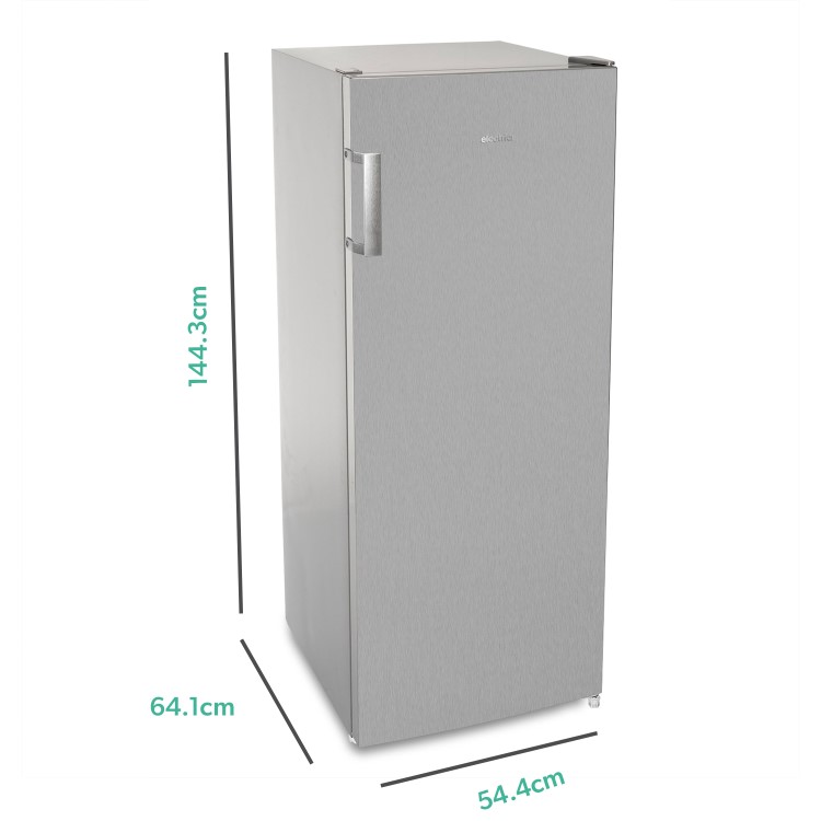 GRADE A2 - electriQ 166 Litre Freestanding Upright Freezer 144cm Tall Frost Free 55cm Wide - Stainless Steel