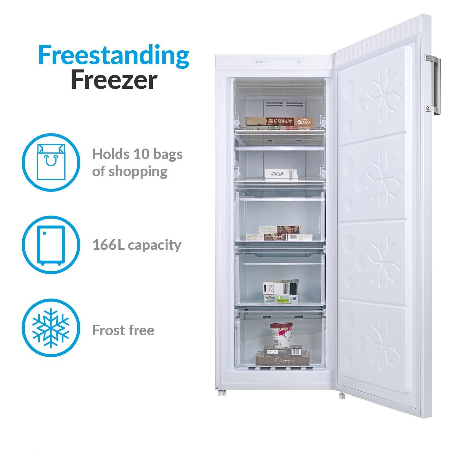 Electriq 166 Litre Freestanding Upright Freezer White Electriq Electriq 166 Litre Freestanding Upright Freezer White Electriq