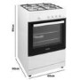 electriQ 60cm Gas Cooker - White