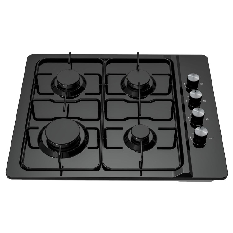 electriQ 60cm 4 Burner Gas Hob - Black