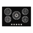 EQGH755BLK electriQ 75cm Gas on Glass 5 Burner Gas Hob - Black