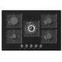 electriQ 75cm Gas on Glass Hob 5 Burner Gas Hob - Black
