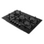 electriQ 75cm Gas on Glass Hob 5 Burner Gas Hob - Black