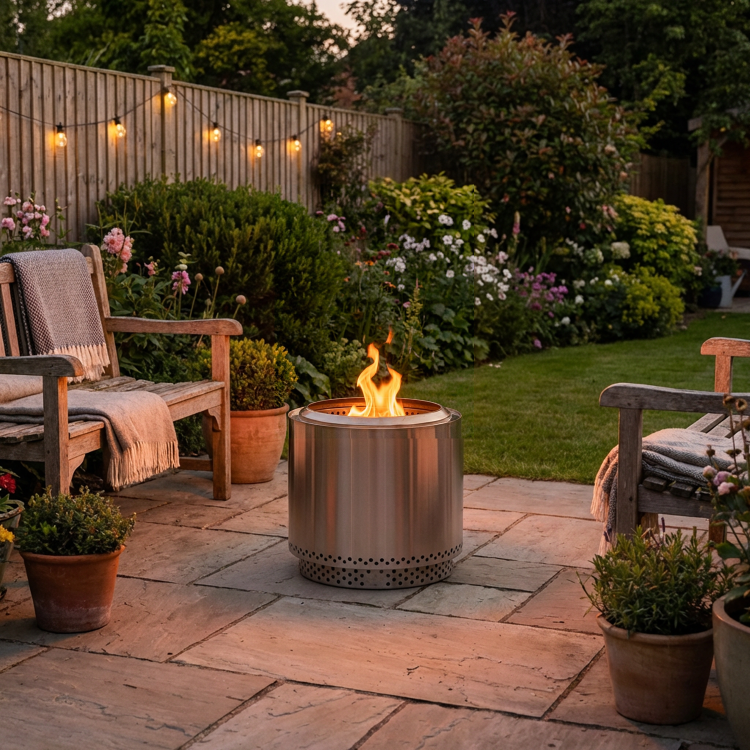 electriQ Smokeless Firepit - Stainless Steel