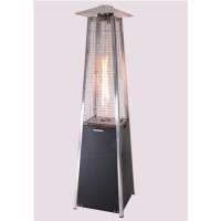 GRADE A3 - Pyramid Flame Tower Outdoor Gas Patio Heater - Black with Free Cover