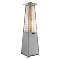 Refurbished electriQ Pyramid Flame Tower Outdoor Gas Patio Heater Stainless Steel with Free Cover