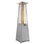 electriQ Pyramid Flame Tower Outdoor Gas Patio Heater - Stainless Steel