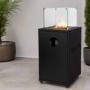 Refurbished electriQ Glass Flame Patio Heater With Glass Stones