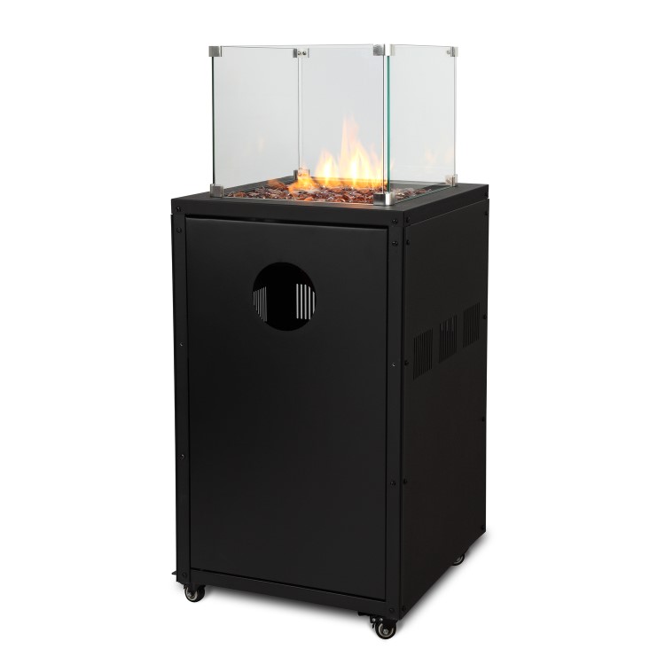 Refurbished electriQ Glass Flame Patio Heater With Glass Stones