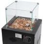 Refurbished electriQ Glass Flame Patio Heater With Glass Stones