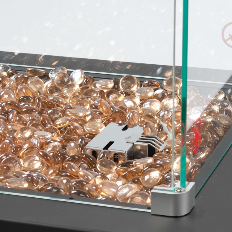 Refurbished electriQ Glass Flame Patio Heater With Glass Stones