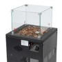 Refurbished electriQ Glass Flame Patio Heater With Glass Stones