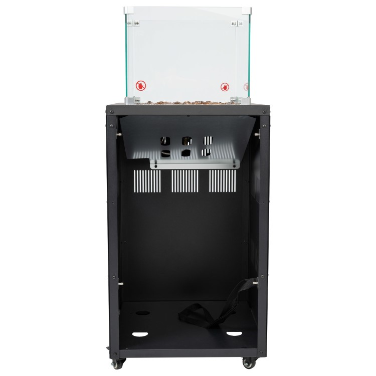 Refurbished electriQ Glass Flame Patio Heater With Glass Stones