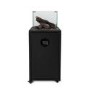 Refurbished electriQ Glass Flame Gas Patio Heater with Lava Rocks and Logs - Black