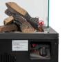 Refurbished electriQ Glass Flame Gas Patio Heater with Lava Rocks and Logs - Black