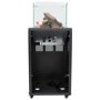 Refurbished electriQ Glass Flame Gas Patio Heater with Lava Rocks and Logs - Black