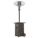 EQODHMBR electriQ Mushroom Outdoor Gas Patio Heater - Brown Rattan