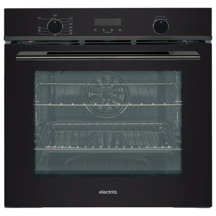 electriQ Self Cleaning Pyrolytic Multifunction Single Oven - Black