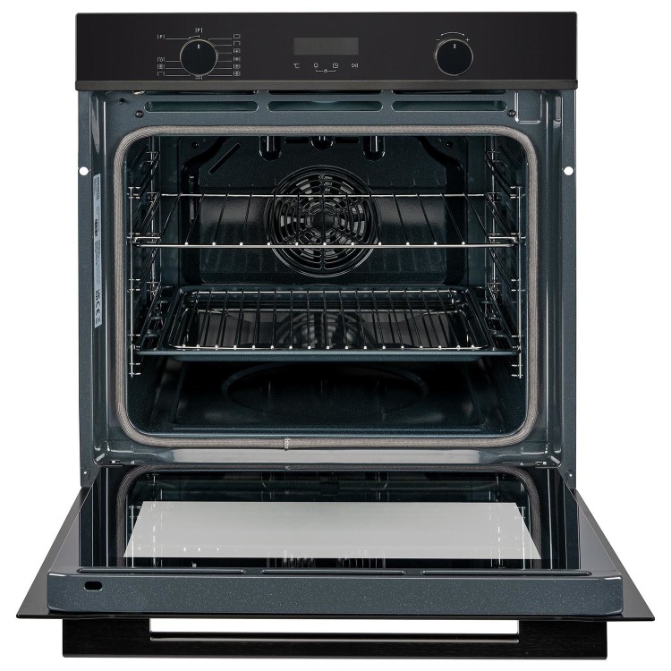 electriQ Self Cleaning Pyrolytic Multifunction Single Oven - Black
