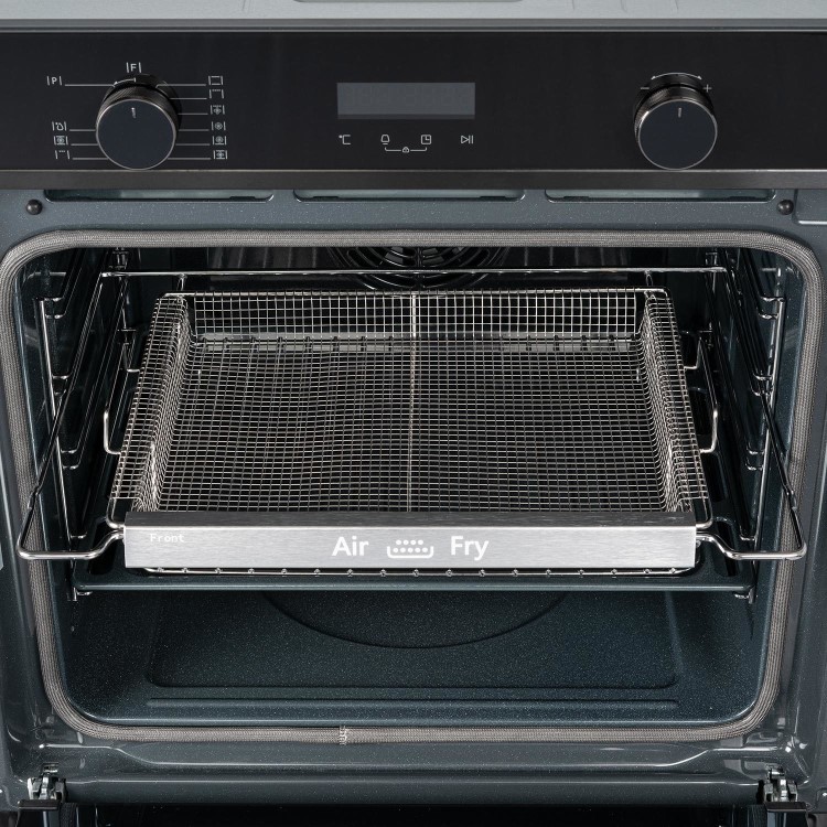 electriQ Multifunction Single Oven with Pyrolytic Cleaning and Air Fry Function - Black