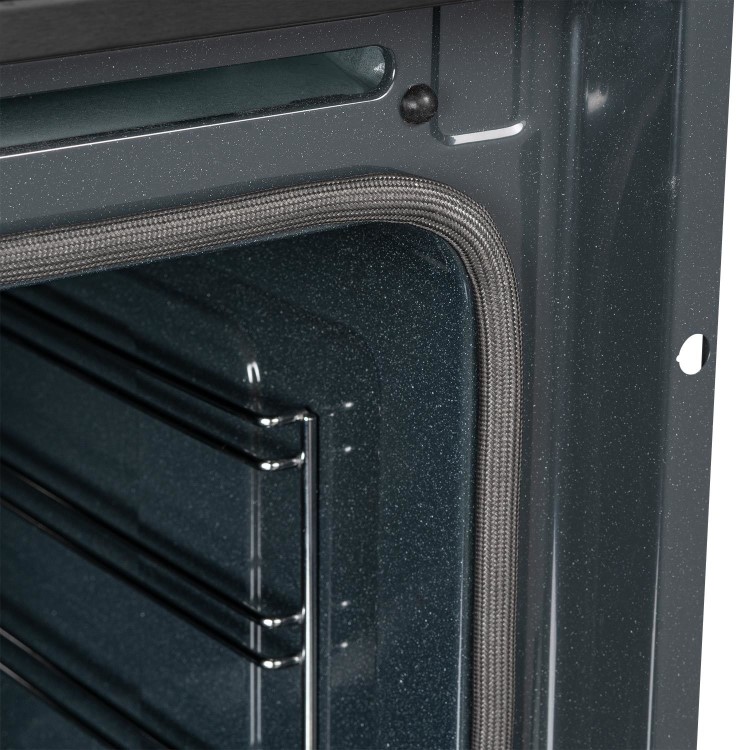 electriQ Multifunction Single Oven with Pyrolytic Cleaning and Air Fry Function - Black
