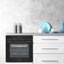 electriQ Multifunction Single Oven with Pyrolytic Cleaning and Air Fry Function - Black