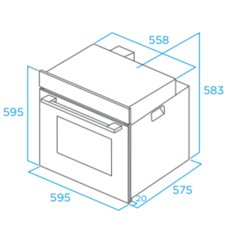 electriQ M1 Built-in Oven with Touch Control Ceramic Hob - Black