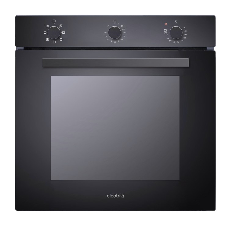 Refurbished electriQ EQOVENM2BLK 60cm Single Built In Electric Oven Black