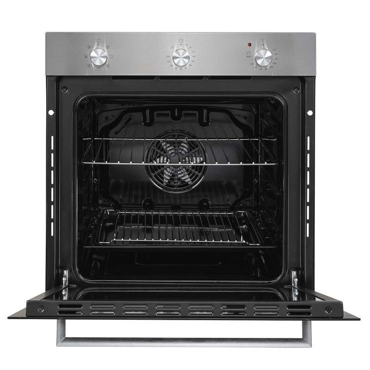 Refurbished electriQ EQOVENM2SS 60cm Single Built In Electric Oven - Stainless Steel