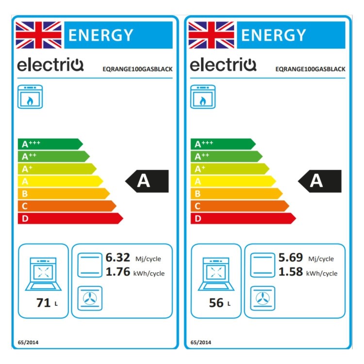 electriQ 100cm Gas Range Cooker – Black
