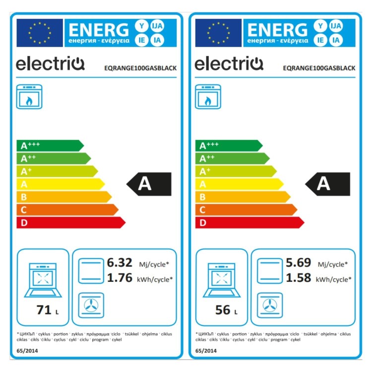 electriQ 100cm Quad Cavity Gas Range Cooker – Black