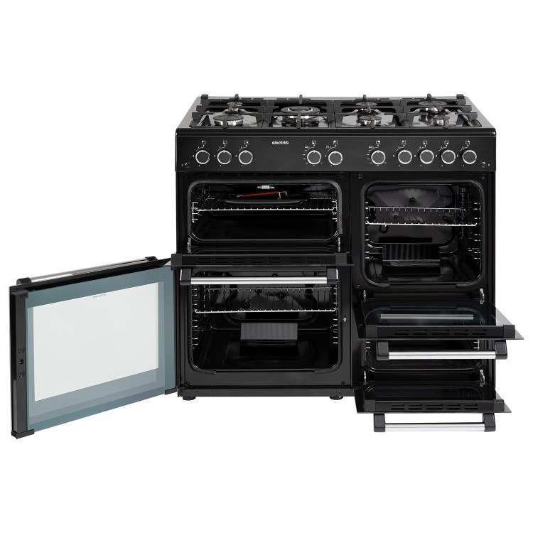 electriQ 100cm Gas Range Cooker – Black