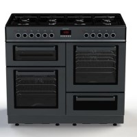 GRADE A2 - electriQ 100cm Dual Fuel Range Cooker - Slate Grey