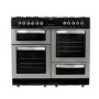Refurbished electriQ EQRANGE100SS 100cm Dual Fuel Double Oven Range Cooker Stainless Steel