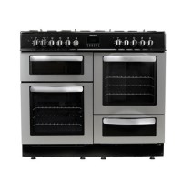 Refurbished electriQ EQRANGE100SS 100cm Dual Fuel Double Oven Range Cooker Stainless Steel