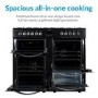 Refurbished electriQ EQRANGE100SS 100cm Dual Fuel Double Oven Range Cooker Stainless Steel